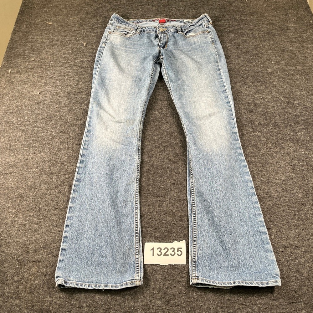 Arizona Jeans Co. Womens 32x32 Blue Denim Light Wash Zip Fly Casual Bootcut Leg